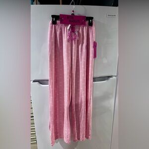 Pink Bow Pajama Lounge Pants with BFF bracelets